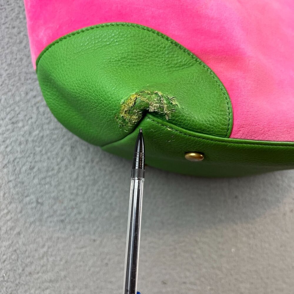 Vintage Y2K Rare Juicy Couture Pink and Green Tote Bag Purse - Picture 6 of 15